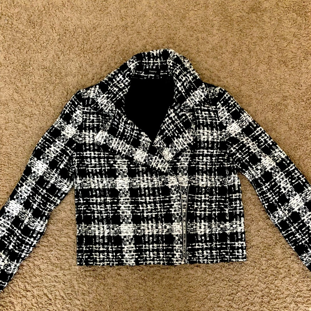 $500 Theory tweed biker jacket